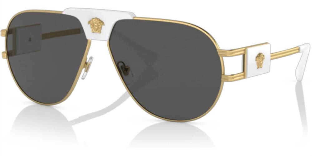 NEW VERSACE men's ve2252 pilot sunglasses in gold - dark grey - 147187